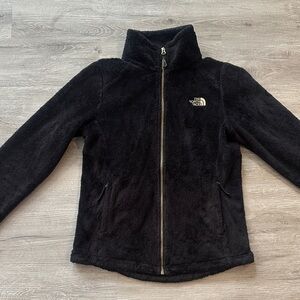 Black and gold north face jacket